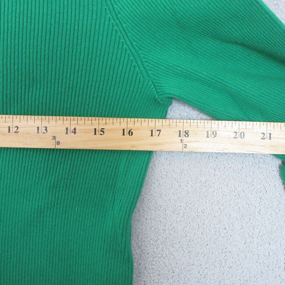 Ralph Lauren LRL Sweater Womens XL Green Ribbed Turtleneck Slim Long Sleeve - Picture 5 of 8